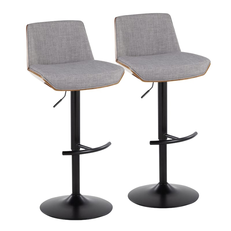 Carson Carrington Clemens Adjustable Bar Stool with Rounded T Footrest (Set of 2)