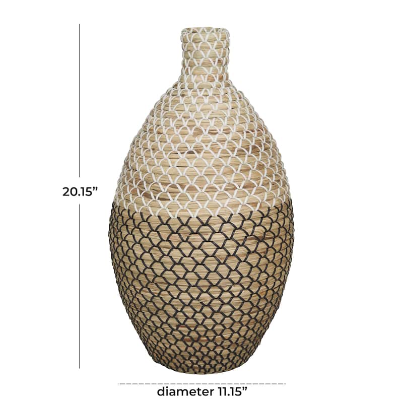 Seagrass Handmade Woven Decorative Vase - Brown - Roche River Decor