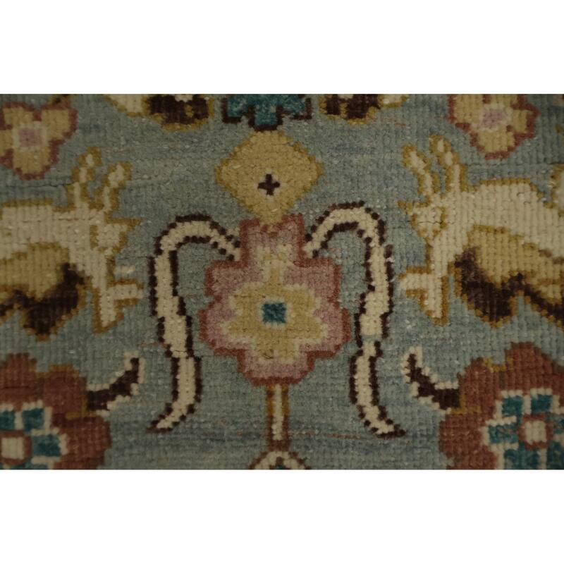 Hand Knotted Oriental 100% Wool Carpet Traditional All-Over Navy Blue & Blues Ziegler Area Rug - 4' 0'' X 2' 0''