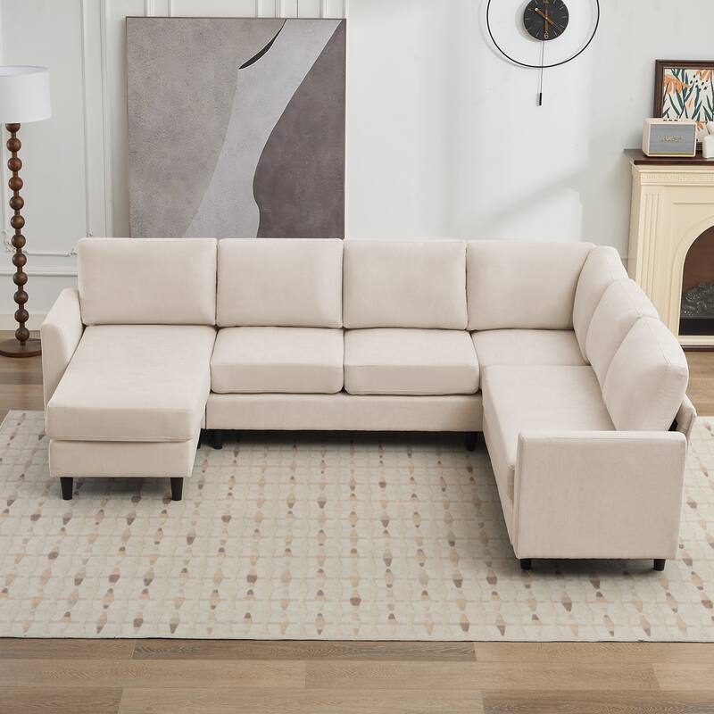 Snow Velvet Sectional Sofa
