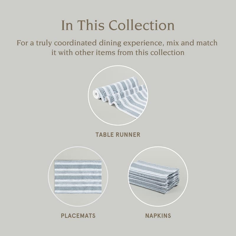 Over&back 100% Cotton Woven Striped Cloth Napkins - Machine Washable - Set of 4
