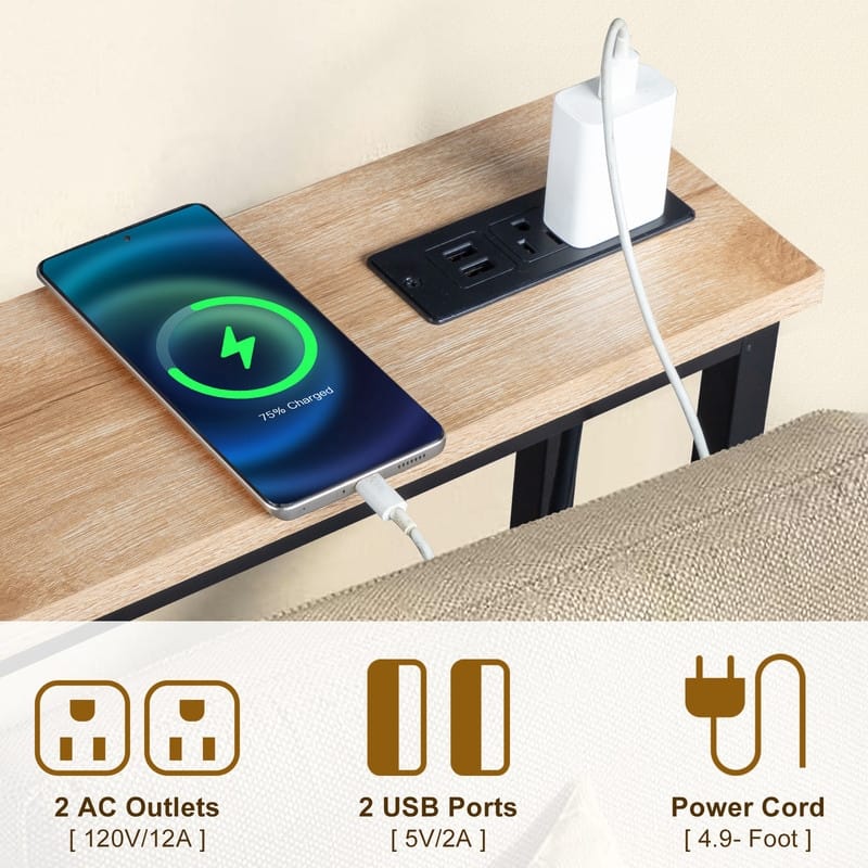 1 Piece Triamine + Iron 100 * 15 * 79cm with Power Strip Foyer Table