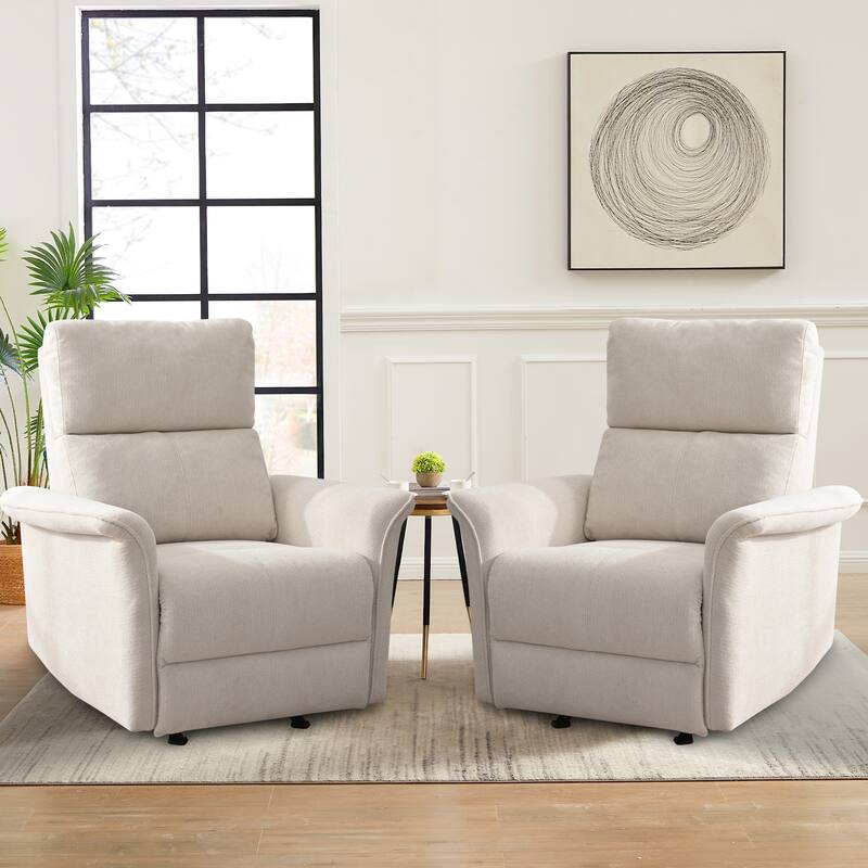 Manual Rocker Recliner Chair For Adults,Manual Rocking Glider Recliner,Fabric Nursery Chair,Single Sofa Recliner,Wide Armrests