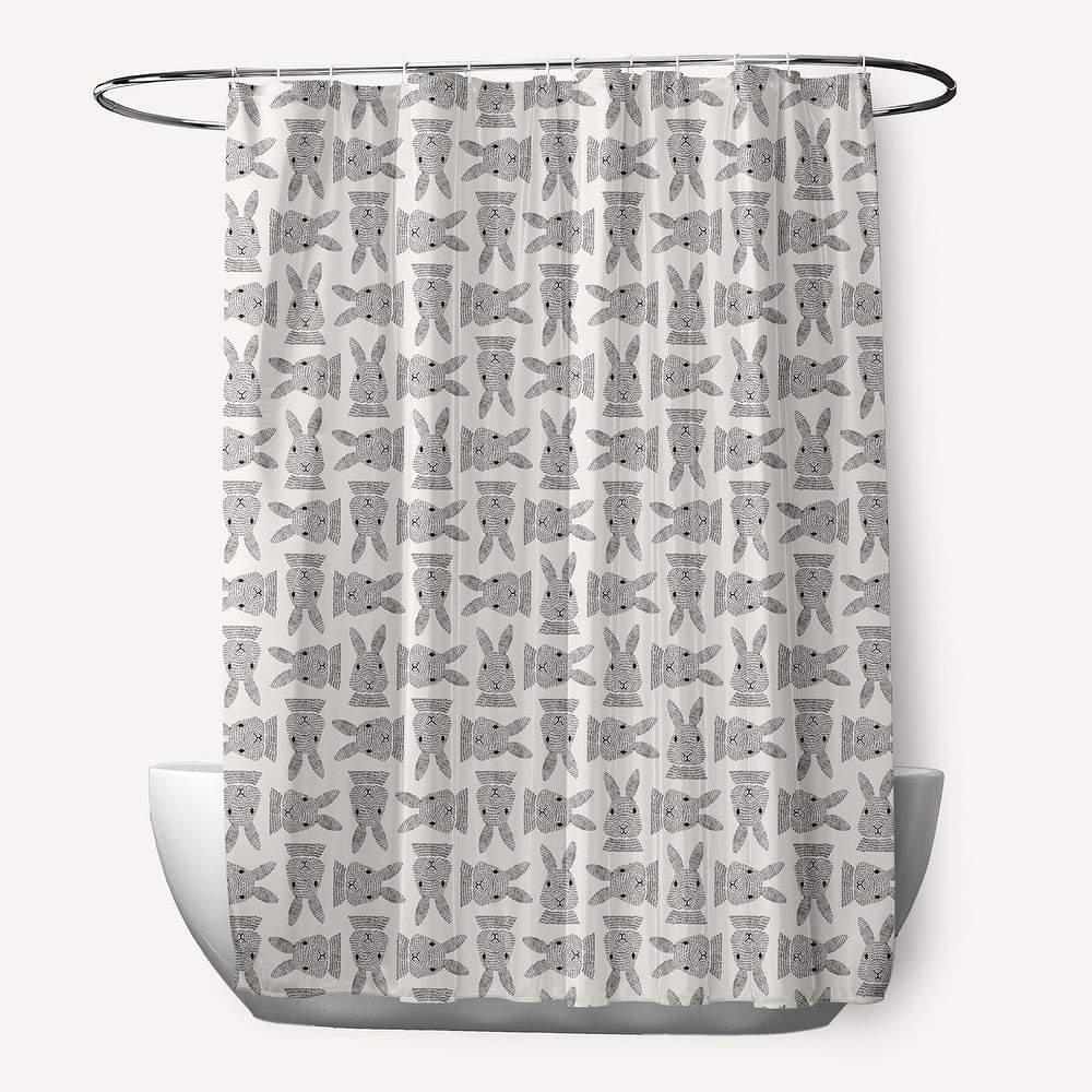Criss Cross Bunnies Shower Curtain