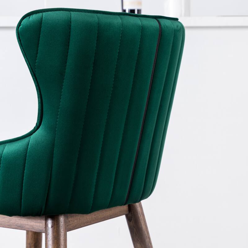 Roundhill Furniture Leland Velvet Upholstered Wingback Counter-height Stools (Set of 2)