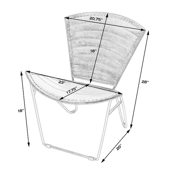 dimension image slide 0 of 2, Felix Iron & Leather Accent Chair