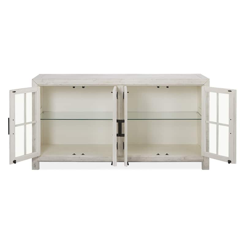 Magnussen Home Bronwyn Alabaster And Toasted Nutmeg Buffet Curio - 66''W x 19''D x 34.5''H