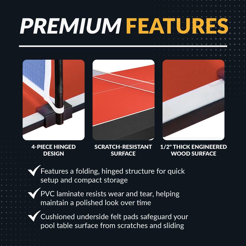 Quick Set 12mm Table Tennis Conversion Top - Red