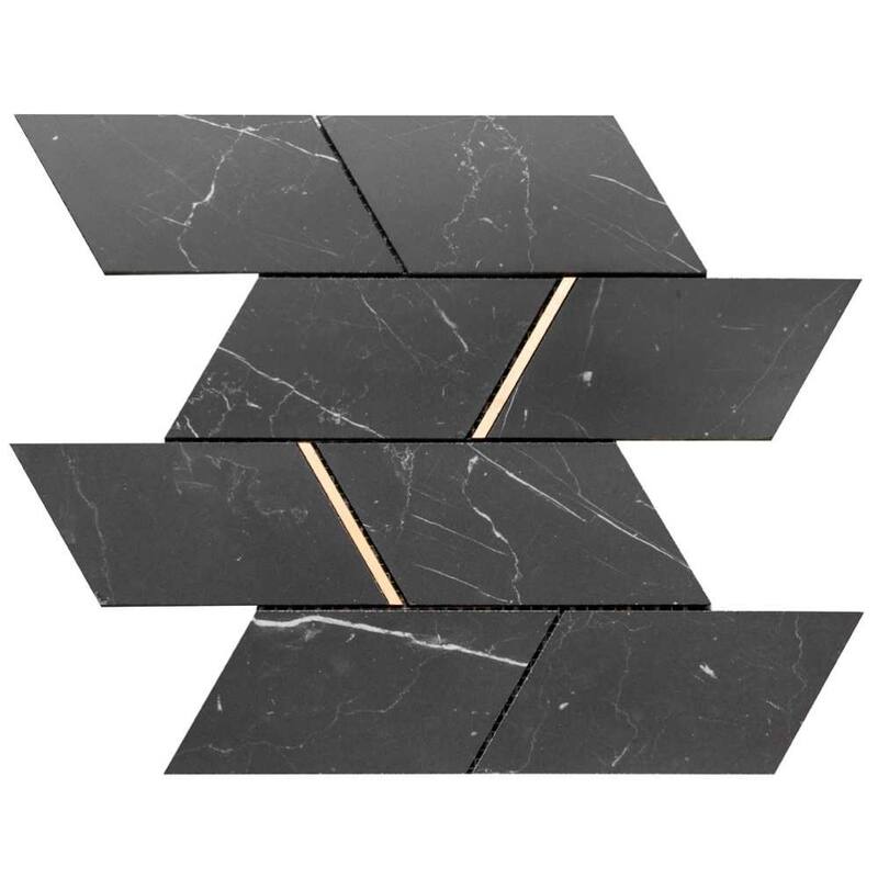 The Tile Life Stately Avenue 11x12 Nero Marquina Porcelain Floor & Wall Tile