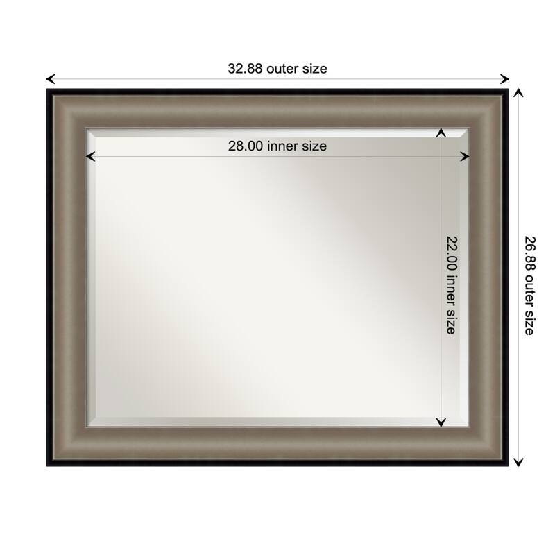 Beveled Wall Mirror - Imperial Pewter Black Frame