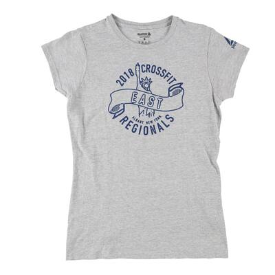 Reebok Womens 2018 Crossfit Regionals Albany New York Graphic T-Shirt, Grey, Small