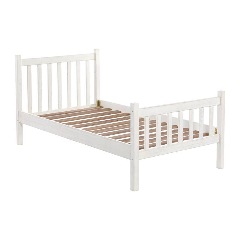 Windsor 3-Piece Wood Bedroom Set with Slat Twin Bed and 2 Nightstands