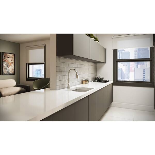 Shop Design House 546986 Perth Pull Down Spray Gooseneck Kitchen Faucet Satin Nickel Overstock 19509206