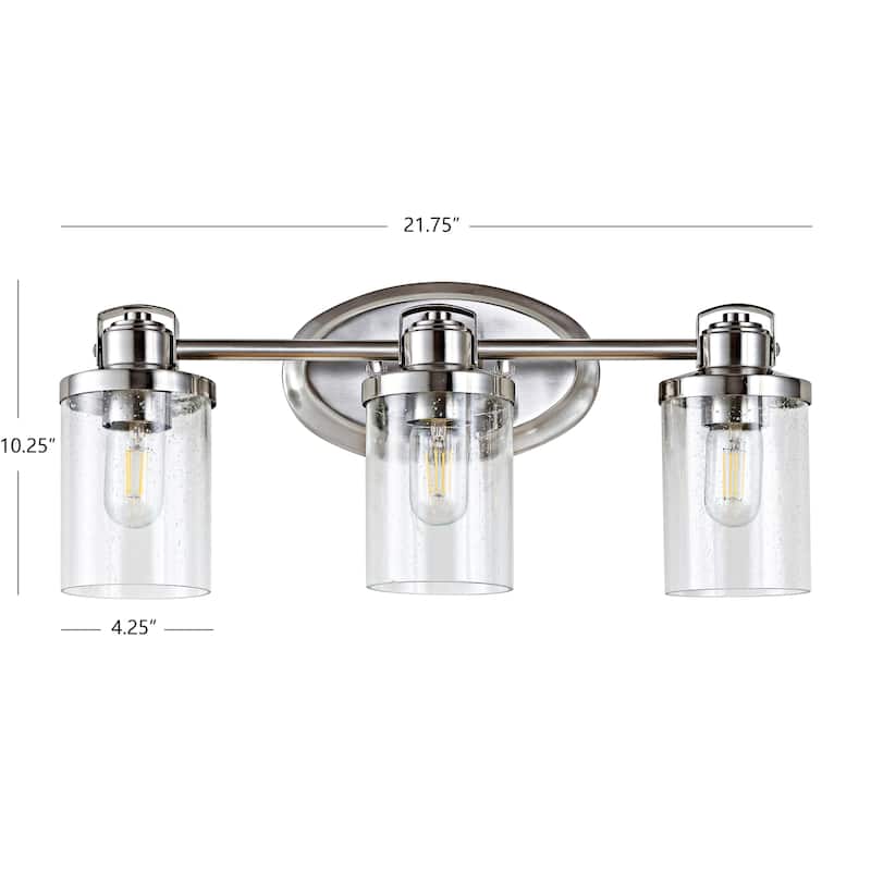 SAFAVIEH Lighting Helly Wall Sconce - 21.8"x6.8"x10.3" - Nickel/Clear - 22Wx7Dx10H