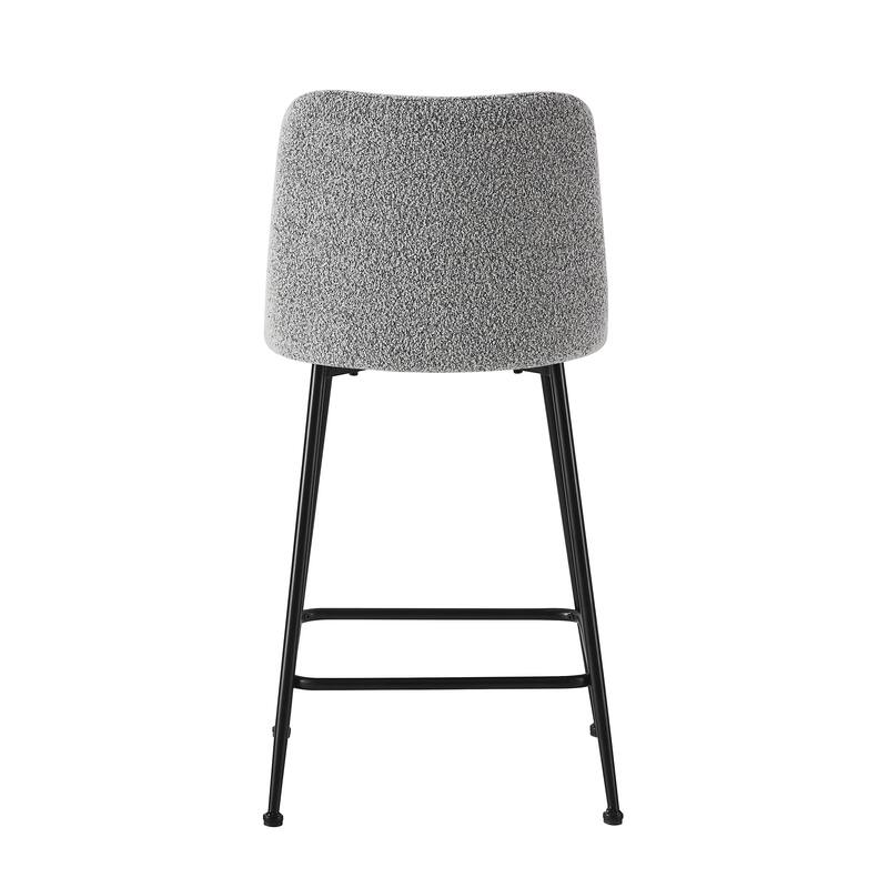 Porthos Home Teo Fabric Armless Counter Stools with Steel Legs, Set of 2