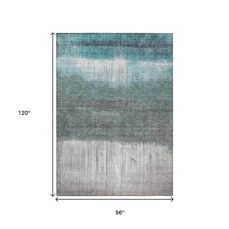 HomeRoots Abstract Transitional Rectangle Outdoor Rug