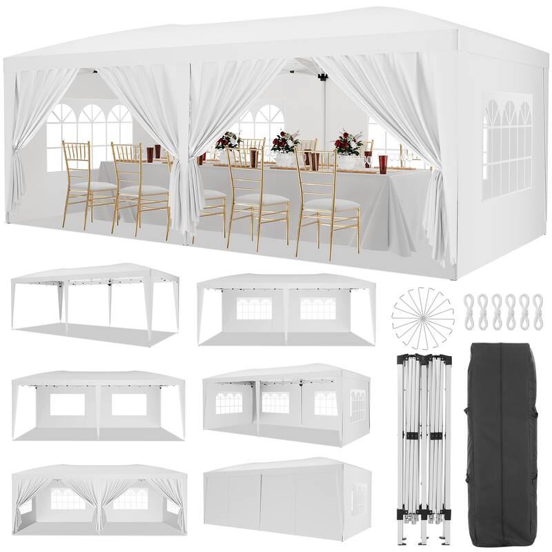 10x20 Pop Up Canopy with 6 Sidewalls UPF 50+