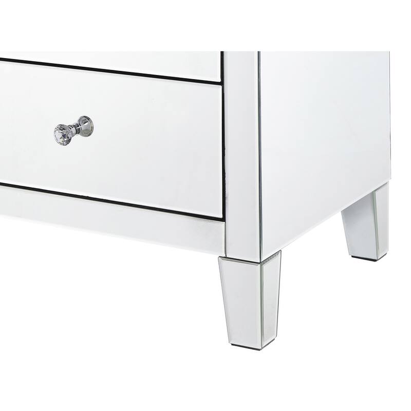 Indigo Home 5 Drawer Chest 24 in x 18 in x 45 in. in Clear Mirror