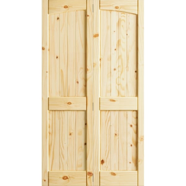 Frameport Kpn Bi Nr4p 6 2 3x2 H Knotty Pine 24 By 80 Rebated Frameport Kpn Bi Nr4p 6 2 3x2 H Knotty Pine 24 By 80 Rebated 4 Panel Arch Top Interior Fold Door With Installation Hardware Free Shipping Today