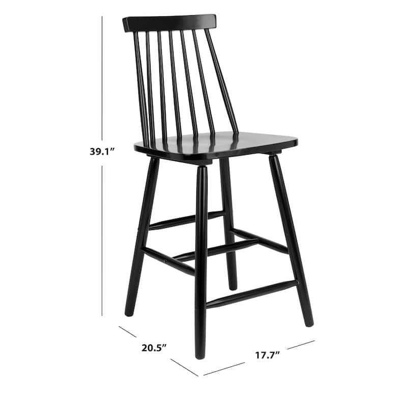 SAFAVIEH Zillah 24-inch Spindle Farmhouse Counter Stool (Set of 2) - 17.7" x 20.5" x 39.1" - 18"W x 21"D x 39"H