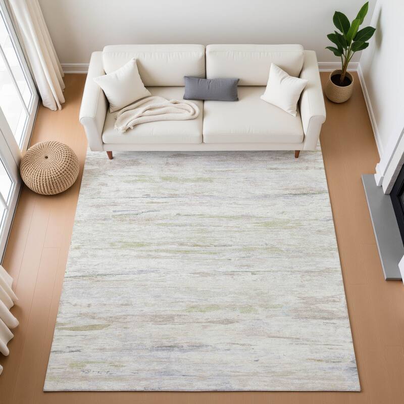 Premium Washable Super Soft Stripe Ombre Mayfield Rug - Ivory - 8' x 10'