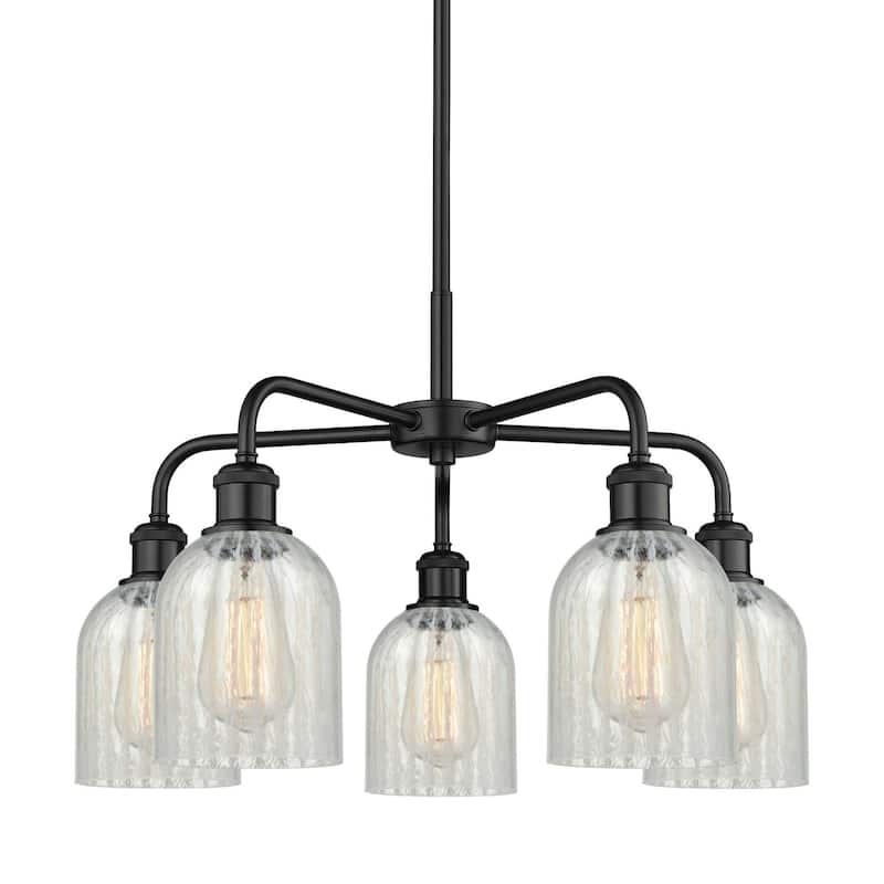 Innovations Lighting 516-5CR-15-23 Caledonia Chandelier Caledonia 5 - Matte Black / Mouchette
