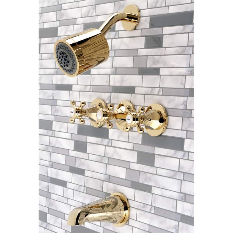 Metropolitan Three-Handle Tub and Shower Faucet