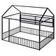 preview thumbnail 10 of 34, Space-Saving Full Size Kids Bed House Bed with Fence and Shelves