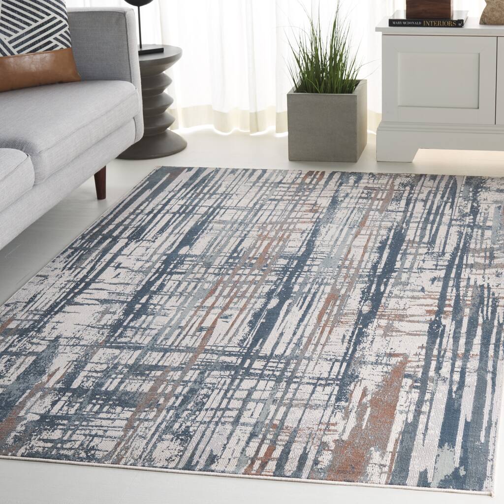 SAFAVIEH Noble Purvoleta Modern & Contemporary Oriental Polyester Rug - 5'1" x 7'6"