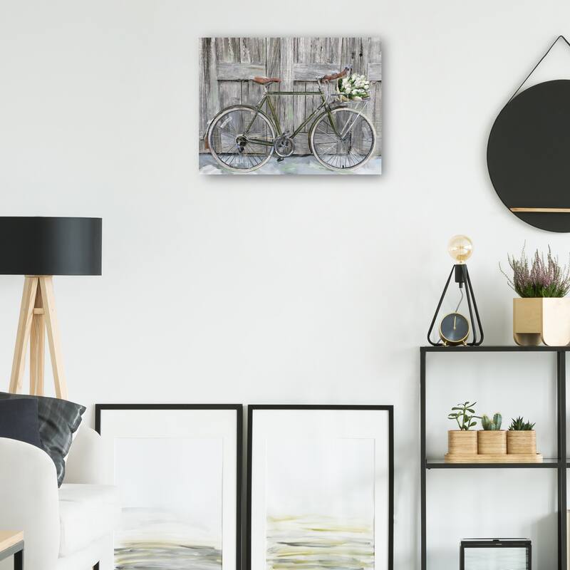 Farmhouse Bicycle By Studio Arts Canvas Art Print