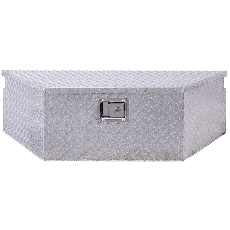 39 Inch Heavy Duty Aluminum Underbody Tool Box, Waterproof Rectangular Truck Storage Organizer Chest With Lock And Keys - Silver