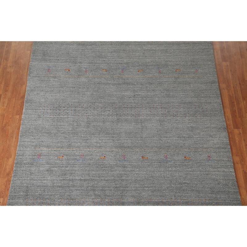 Gabbeh Indian Area Rug Handmade Wool Carpet - 7'11"x 9'8"