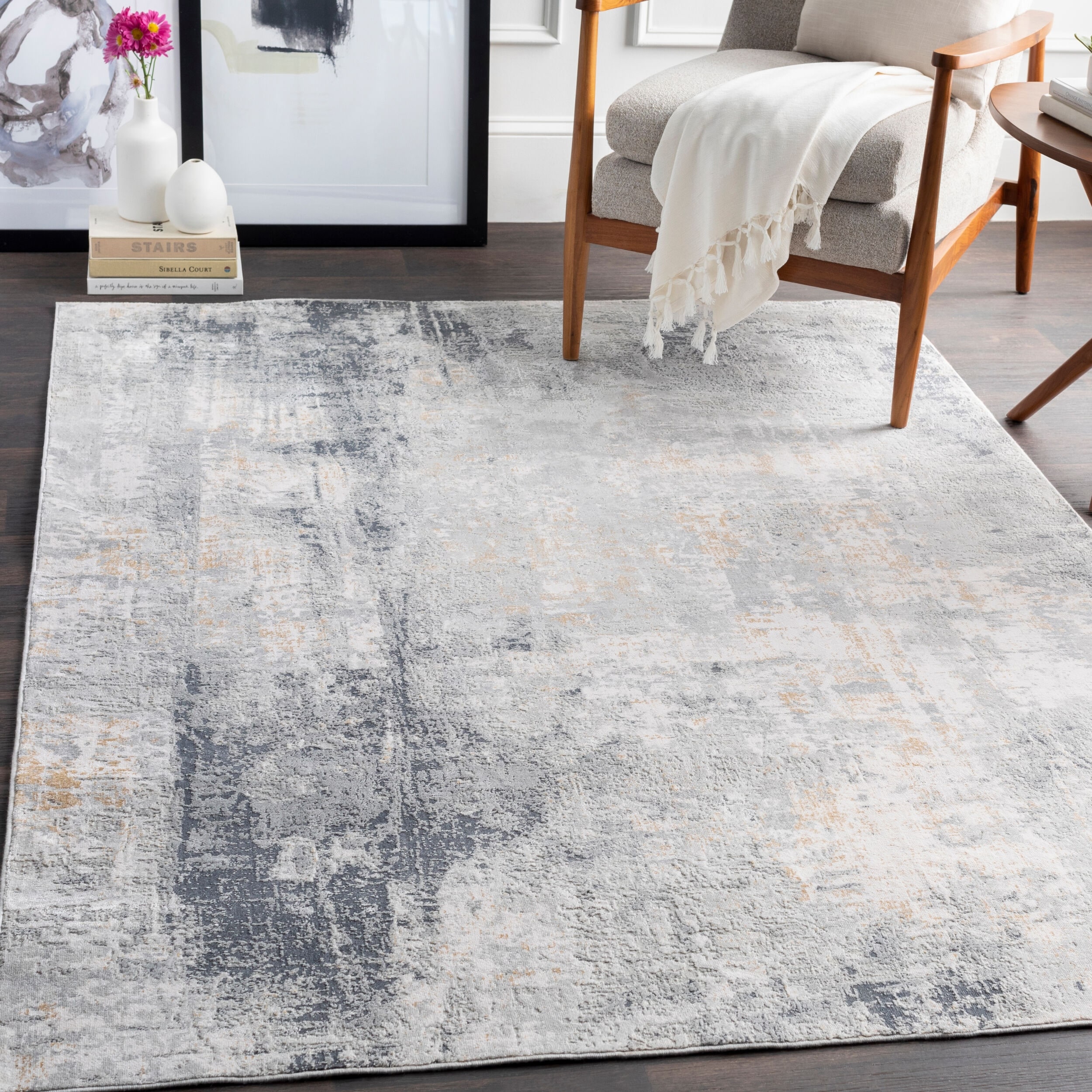 Livabliss Farmhouse Milano Abstract Area Rug.