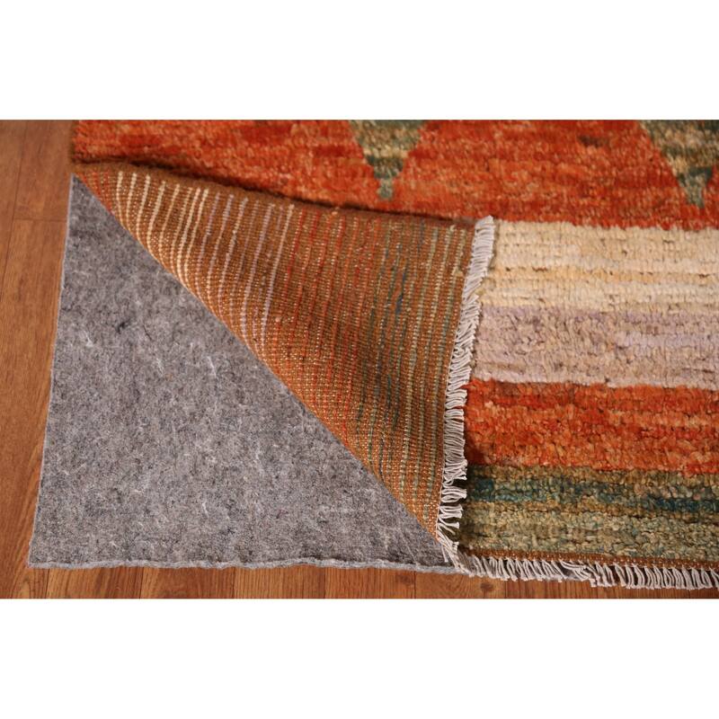 Orange Moroccan Oriental Large Rug Hand-Knotted Wool Carpet - 10'2" x 13'10"