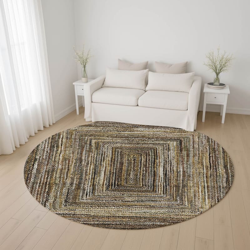 Premium Washable Super Soft Modern Dimensions Mayfield Rug - Brown - 8' x 8'