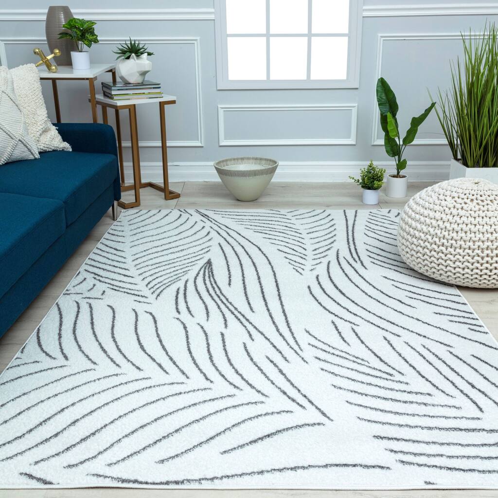 Mason Brooks Azalea Palm White Area Rug