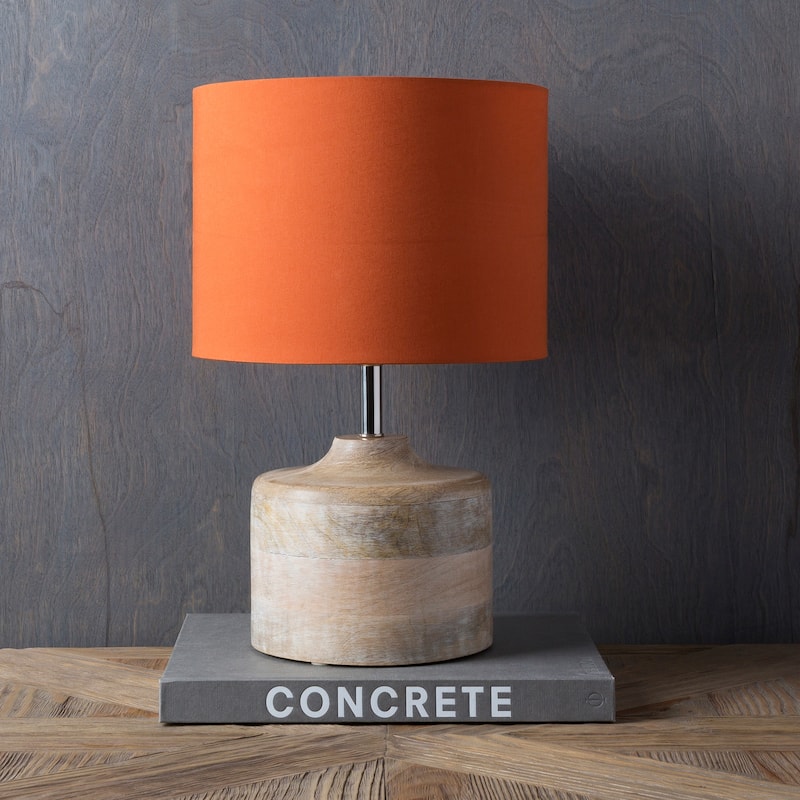 Rustic Ongar Table Lamp with Natural Finish Wood/Metal Base