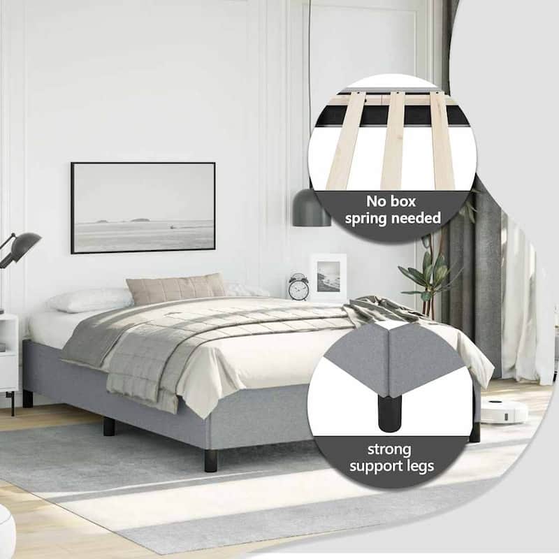 vidaXL Bed Frame, Fabric, No Mattress