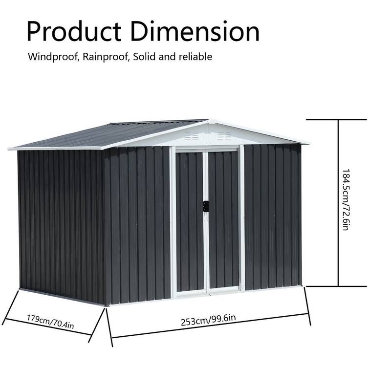 8FTx6FT Metal Outdoor Storage Garden Shed