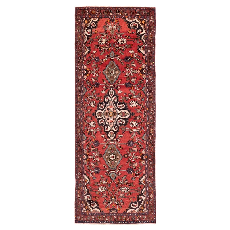 ECARPETGALLERY Hand-knotted Andelz Red Wool Rug - 3'5 x 9'9