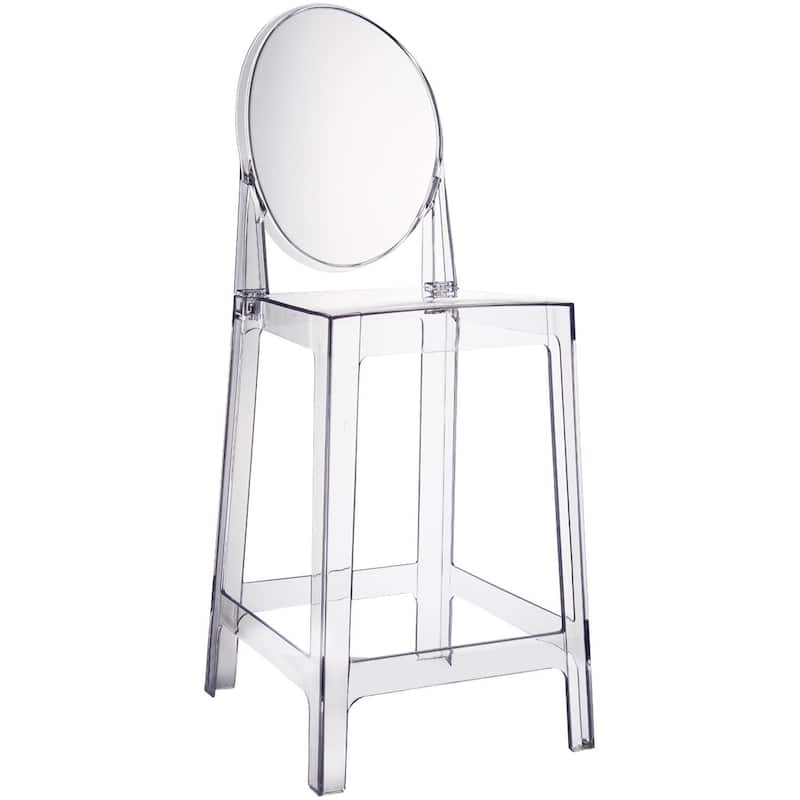 (Retired) Set of 2 Crystal Clear 25" Seat Height With Modern Accent Dining Counter Chair Side Bar Counter Stool Armless