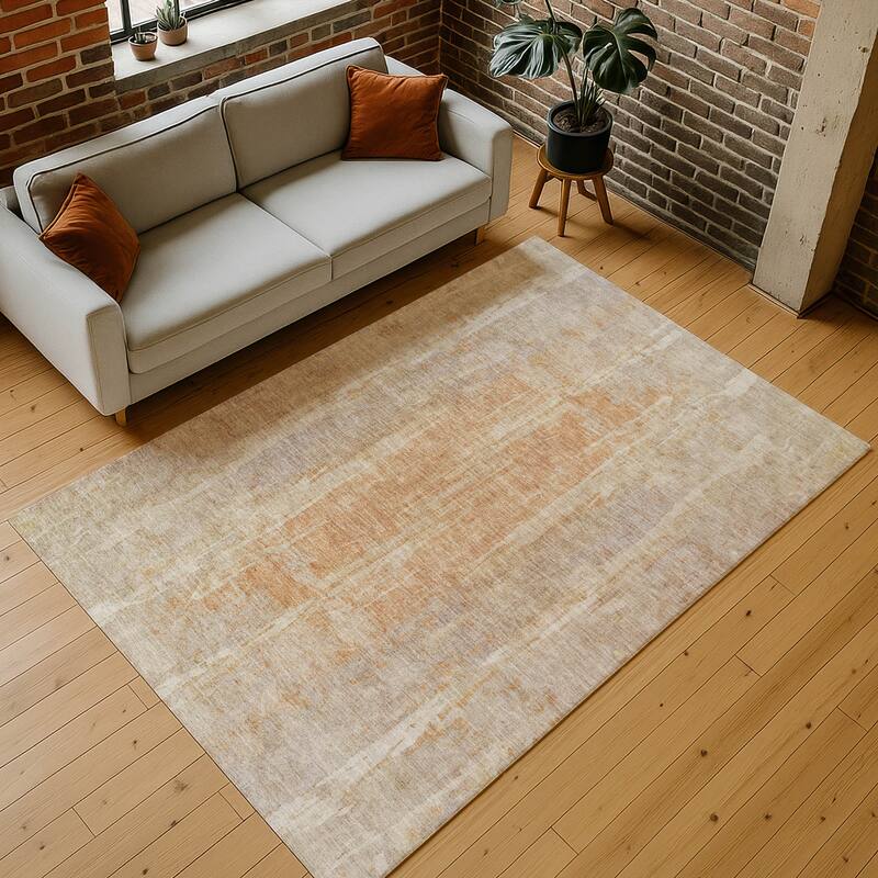 Machine Washable Indoor/ Outdoor Vintage Ombre Chantille Rug