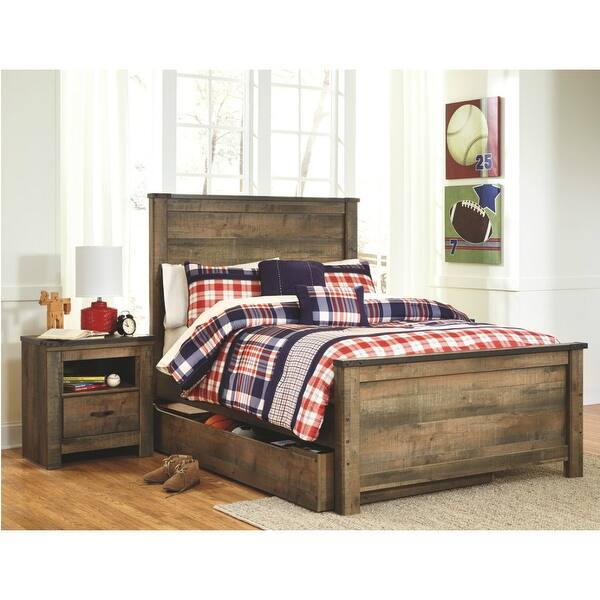 Shop Black Friday Deals On Ashley Furniture B446 91 Brown Trinell One Drawer Night Stand W Rustic Finish Overstock 17490986