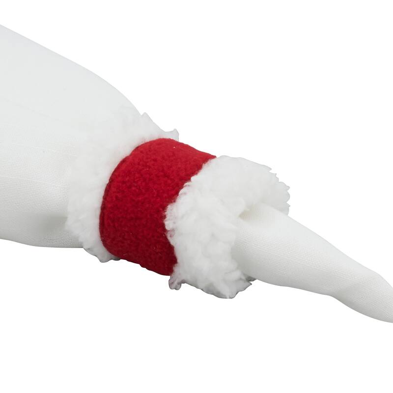 Whimsical Santa Claus Napkin Ring (Set of 4) - Red