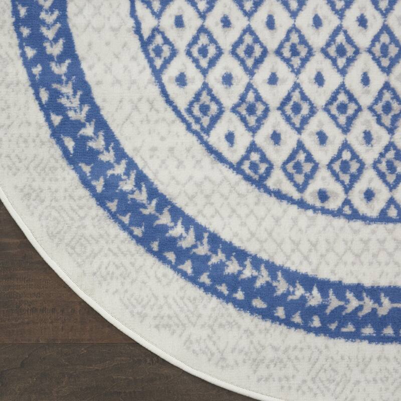 Fivec Power Loomed Distressed Geometric Modern Stain Resistant Area Rug By HomeRoots - 60' X '60' X '0.39