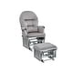 preview thumbnail 12 of 15, Glider and Ottoman with Wood Frame, Nursery Glider Light Gray