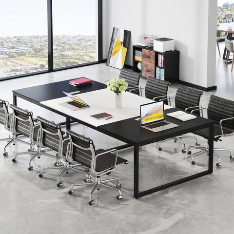 8FT Rectangle Conference Meeting Seminar Table,94 Inches Large Executive Computer Desk,Confefence Room Tables for 8-10 People