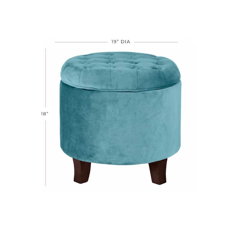 Carson Carrington Hare Round Button-tufted Storage Ottoman
