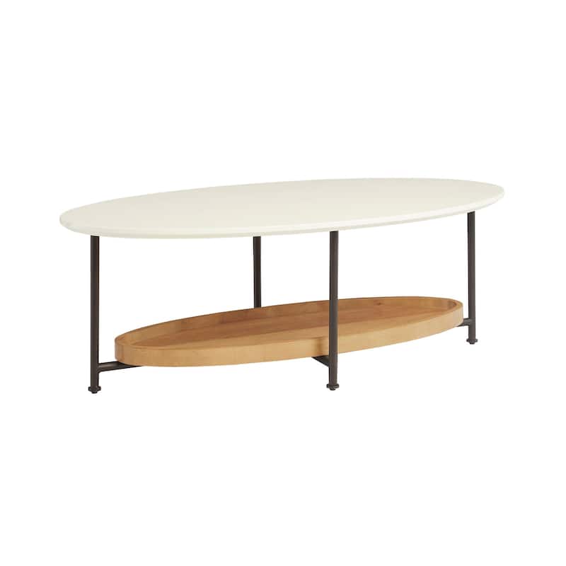 Madison Park Beaumont White/ Natural Coffee Table