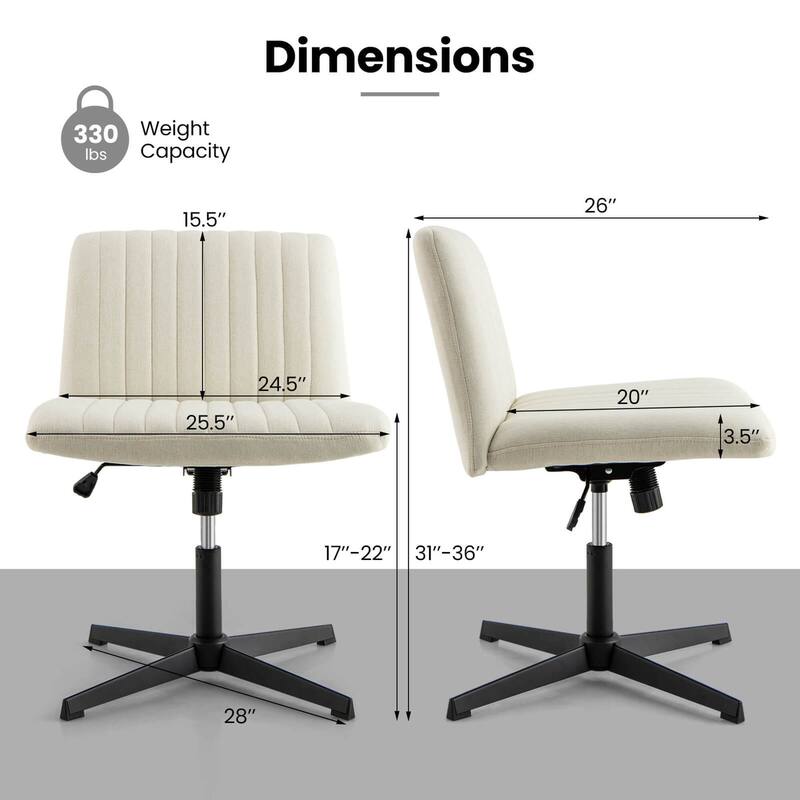 Costway Criss Cross Legged Office Chair Ergonomic Mid Back Computer - See Details